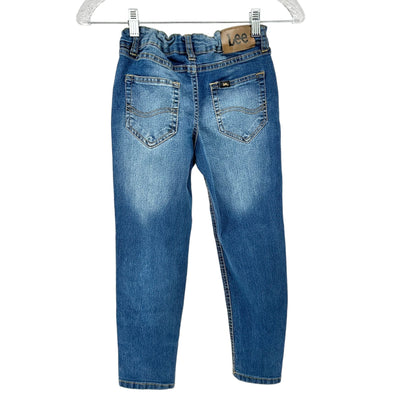 Lee Boys Slim Fit Tapered Leg Jeans Size 8 Adj Waist Blue Denim Cotton Blend