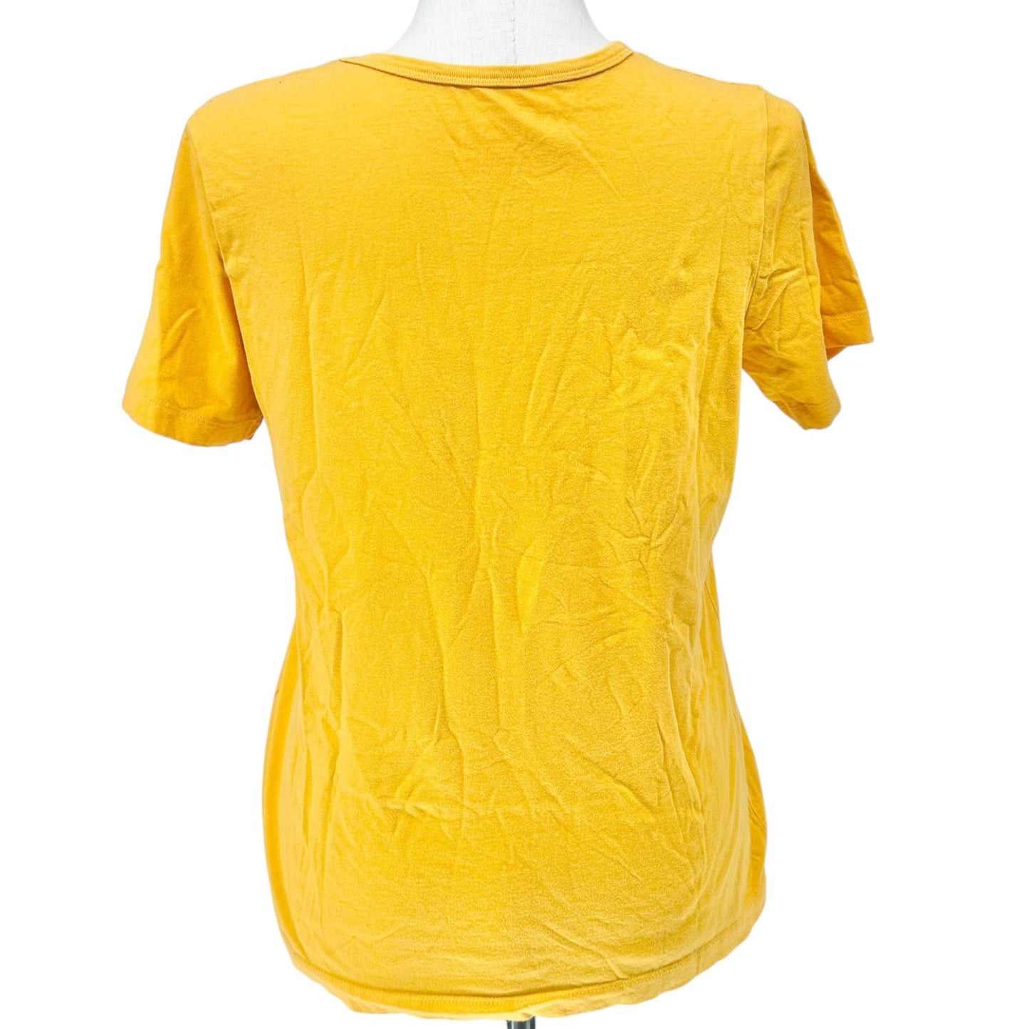 Woman Within T-Shirt Womens 14/16 M Yellow Short Sleeve Crewneck Cotton