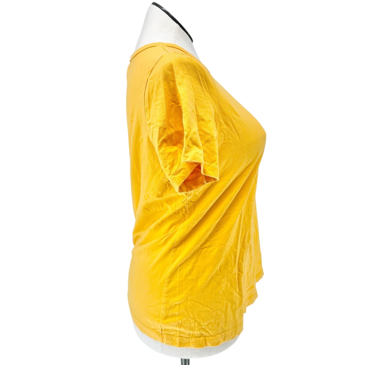 Woman Within T-Shirt Womens 14/16 M Yellow Short Sleeve Crewneck Cotton