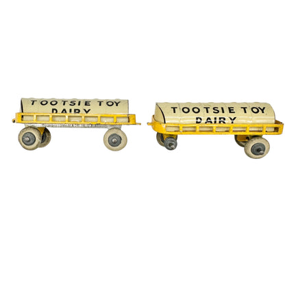 Vintage Lead Figures Barclays Numbered Plus Tootsie Toy Dairy Truck 3 Trailers