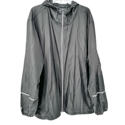 Holloway Black Hooded Lightweight Full-Zip Jacket 3XL With Reflective Accents
