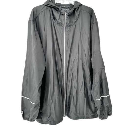 Holloway Black Hooded Lightweight Full-Zip Jacket 3XL With Reflective Accents