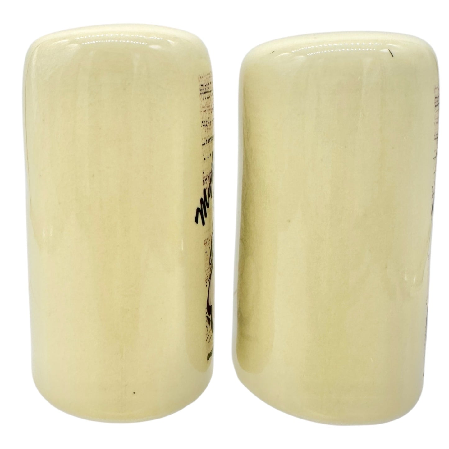 Vtg Myrtle Beach Ceramic Salt and Pepper Shakers Beach Shell Design 3" Souvenir