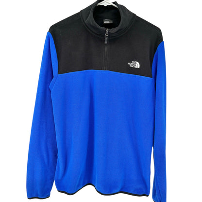 The North Face Fleece Pullover Mens M Blue Black Quarter-Zip Lightweight Soft LS