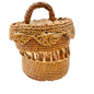 Braided Sailor Lidded Basket 19th Century Handcrafted Natural Materials 4x3 inch