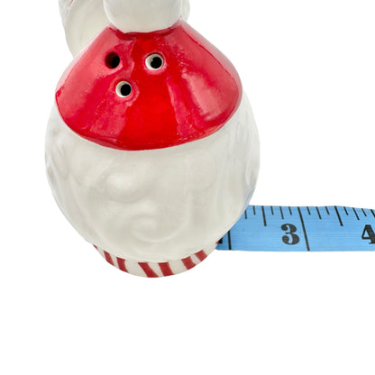 Joy Santa Face Ceramic Salt and Pepper Shaker Set Peppermint Christmas NIB