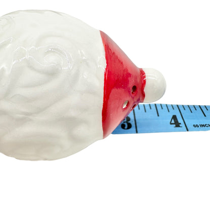 Joy Santa Face Ceramic Salt and Pepper Shaker Set Peppermint Christmas NIB