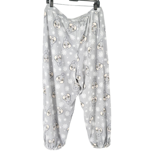 Disney Thumper Fleece Sleepwear Pants 3X Gray Snowflake Print Elastic Waist