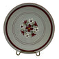 Stangl Pottery Garland Plate 6.5 inch Gray Red Trim Floral Accents
