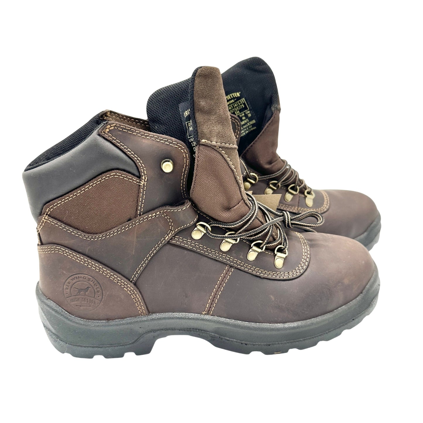 Red Wing Irish Setter Mens Work Boots Size 12 Brown Leather Oil-Resistant Sole