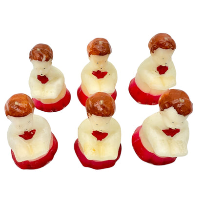 Vintage 1950s Tavern Choir Boy Candles Set Of 6 Made In USA By Socony-Vacuum