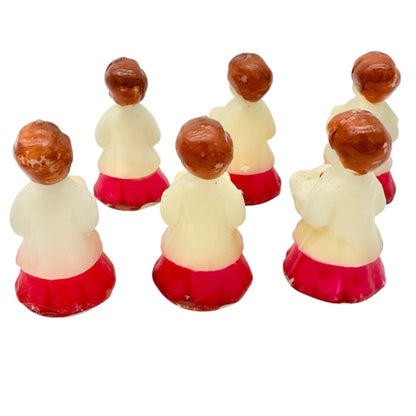 Vintage 1950s Tavern Choir Boy Candles Set Of 6 Made In USA By Socony-Vacuum