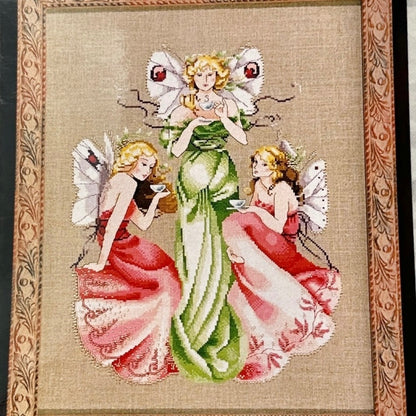 Mirabilia Designs THREE FOR TEA Cross Stitch Pattern  MD-37 By Nora Corbett