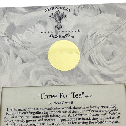 Mirabilia Designs THREE FOR TEA Cross Stitch Pattern  MD-37 By Nora Corbett