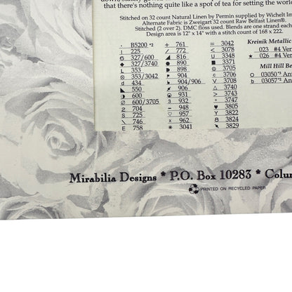Mirabilia Designs THREE FOR TEA Cross Stitch Pattern  MD-37 By Nora Corbett