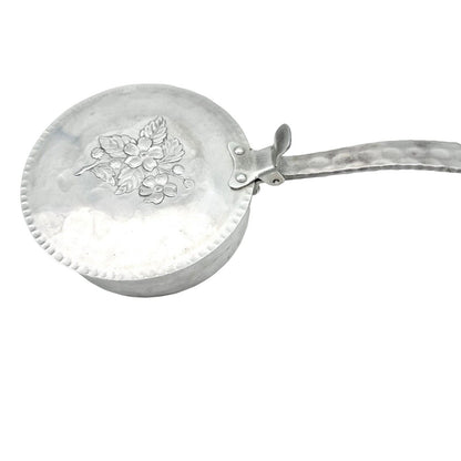 Hand Forged Everlast Metal Silent Butler Tulip Dogwood Design Aluminum Pan 5.5"D