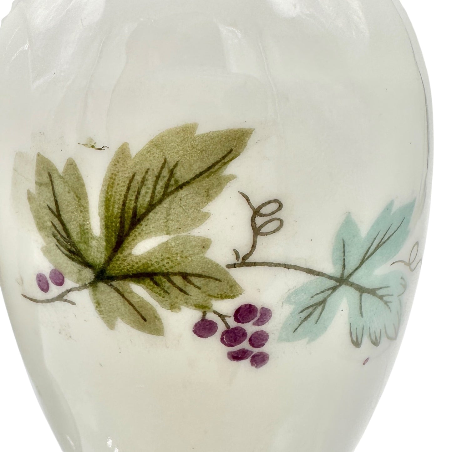 Vintage Ceramic Salt and Pepper Shakers White with Grape Vine Design Japan