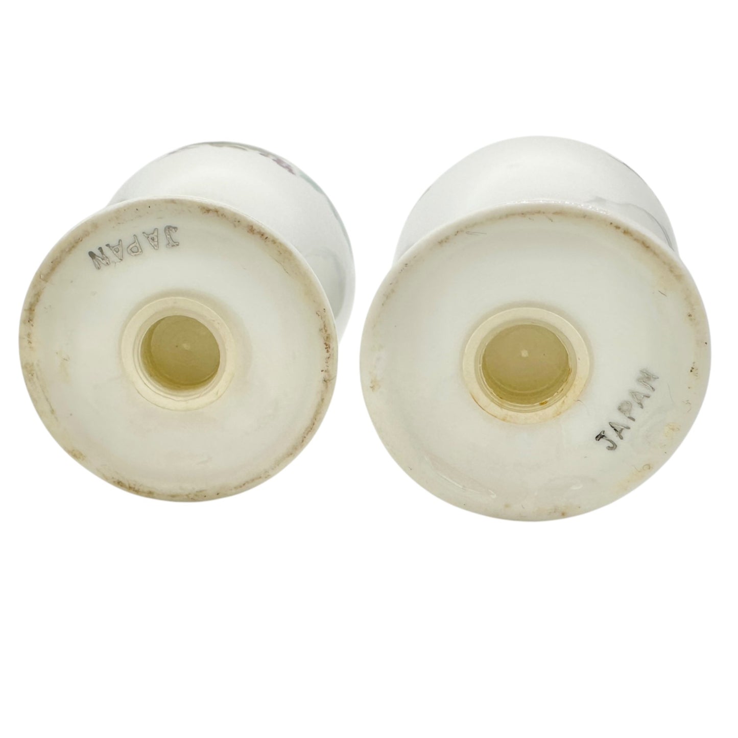 Vintage Ceramic Salt and Pepper Shakers White with Grape Vine Design Japan