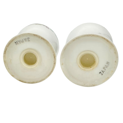 Vintage Ceramic Salt and Pepper Shakers White with Grape Vine Design Japan