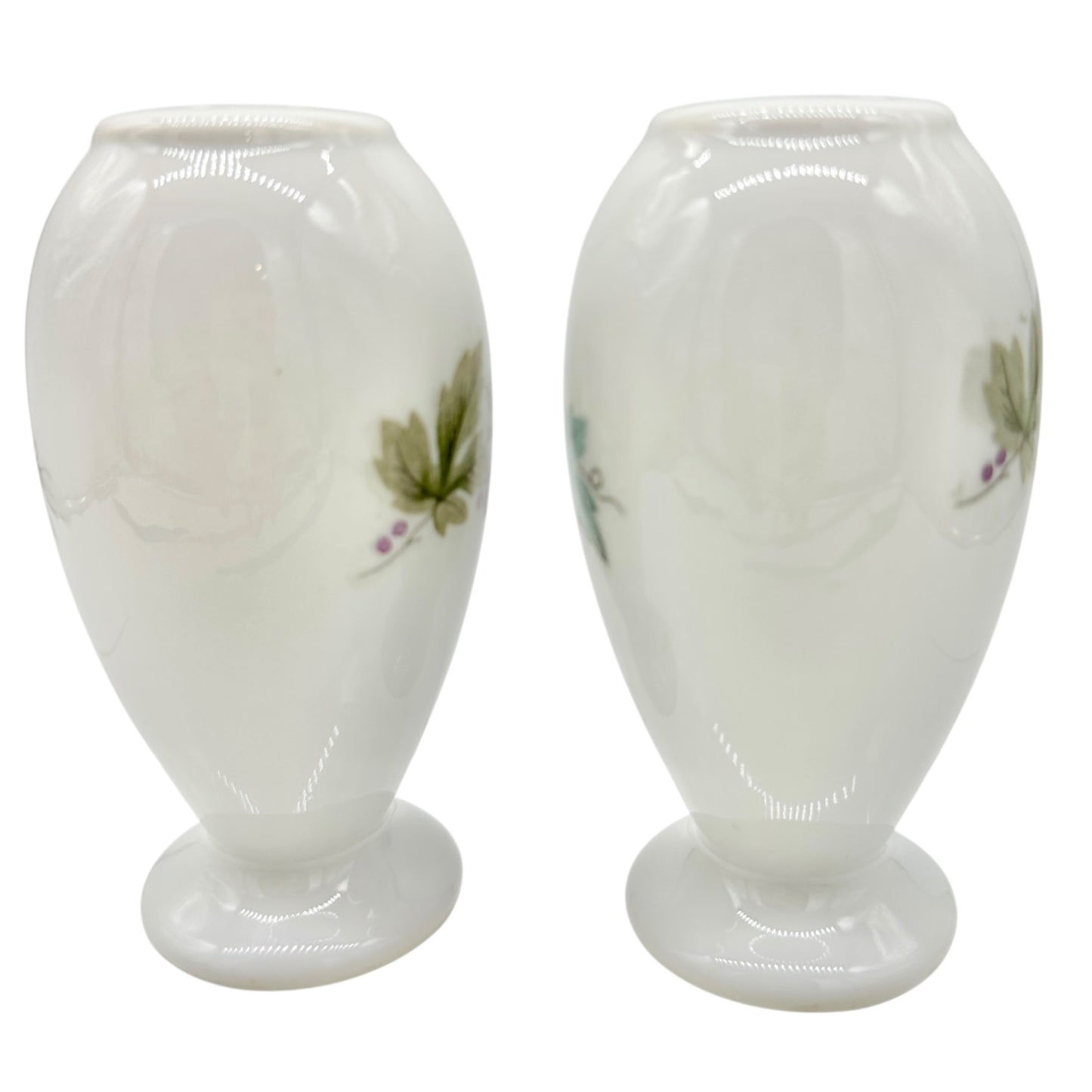 Vintage Ceramic Salt and Pepper Shakers White with Grape Vine Design Japan