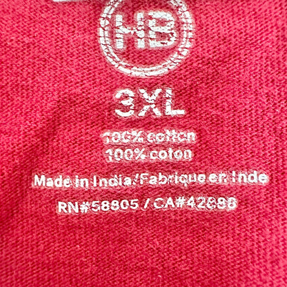 HB T-Shirt Mens 3XL Red Cotton Front Chest Pocket Short Sleeve