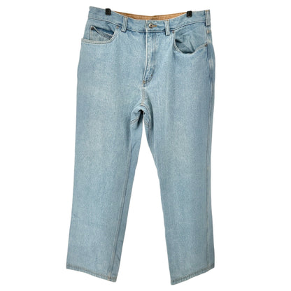 Duluth Trading Co Relaxed Fit Jeans Mens 38x32 Light Blue Cotton Denim Pockets