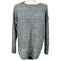 Laura Ashley Sweater Womens Medium Blue Silver Sequins Long Sleeve Crew Neck