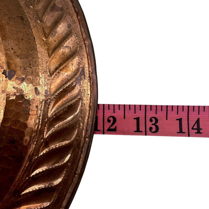 Vintage Copper Wall Plate With Raised Eagle and Serpent Design Hanging Ready 12"