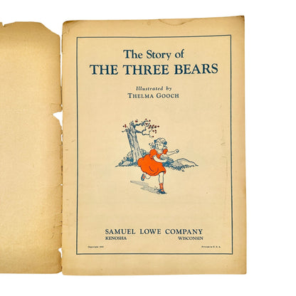 Vintage 1941 Illustrated Book The Story Of The Three Bears By Thelma Gooch