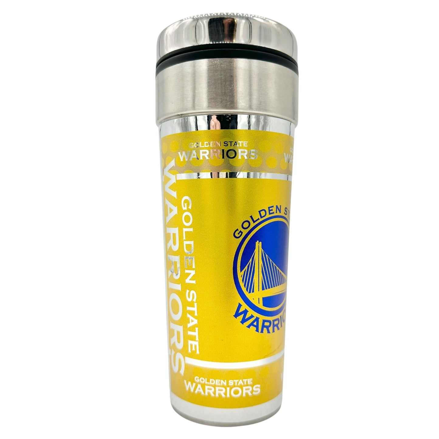 Golden State Warriors Stainless Steel Travel Mug 16 Oz Insulated With Lid