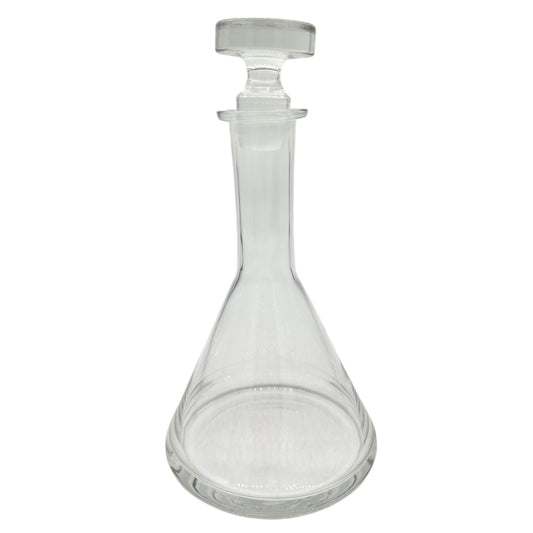 Vintage Glass Decanter With Stopper Clear Elegant Home Bar Décor Holds 24 fl ozs