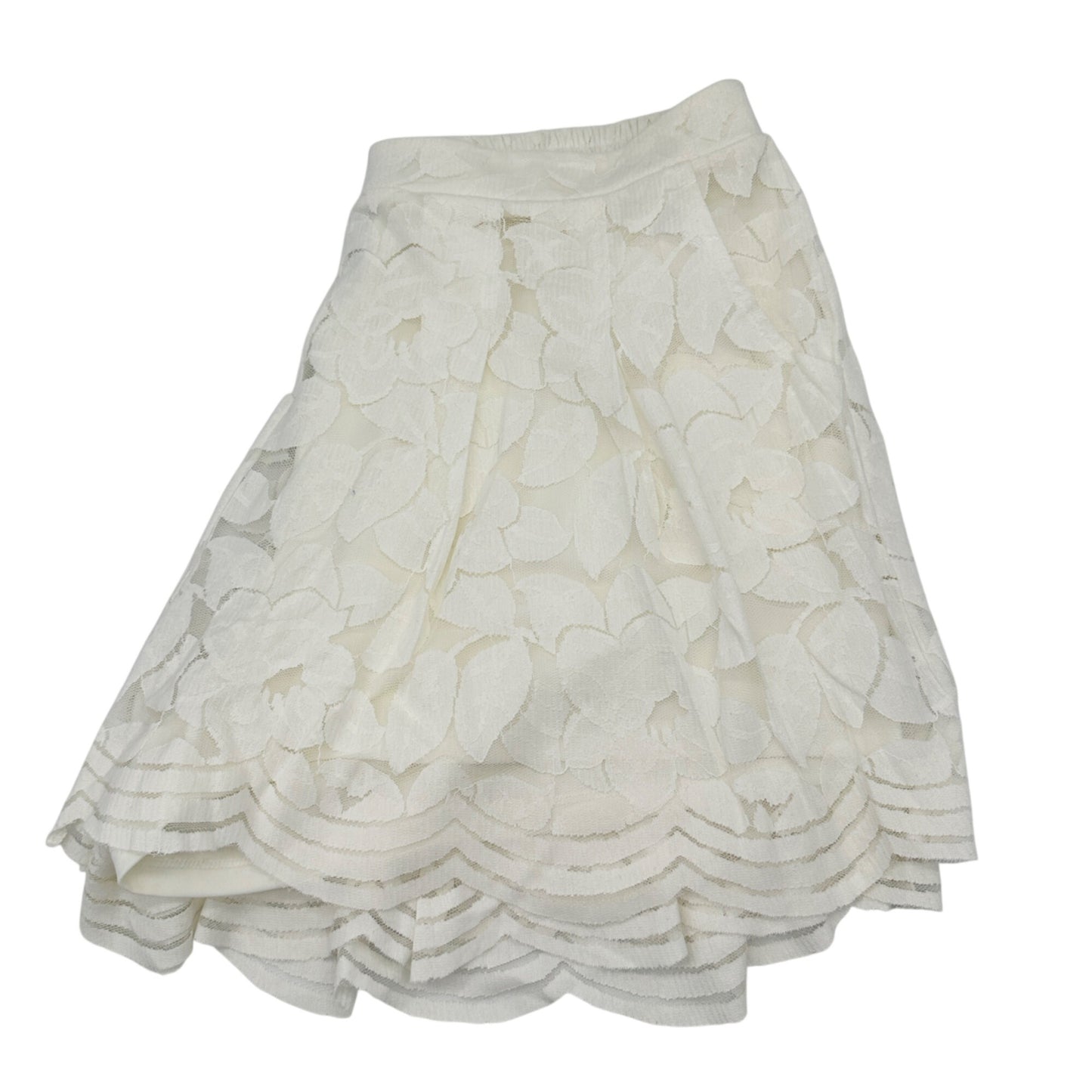 Torrid 2X Ivory Scalloped Lace Shorts Womens Elastic Waist Floral Overlay Light