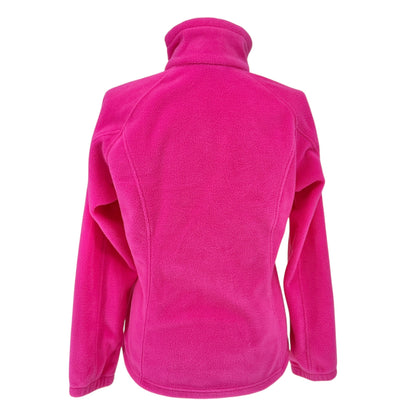 Columbia Fleece Jacket Womens L Pink Flamingo Full Zip Cozy Warm Polyester