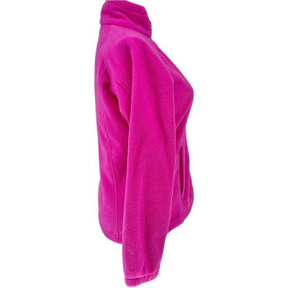 Columbia Fleece Jacket Womens L Pink Flamingo Full Zip Cozy Warm Polyester