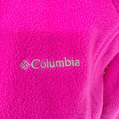 Columbia Fleece Jacket Womens L Pink Flamingo Full Zip Cozy Warm Polyester