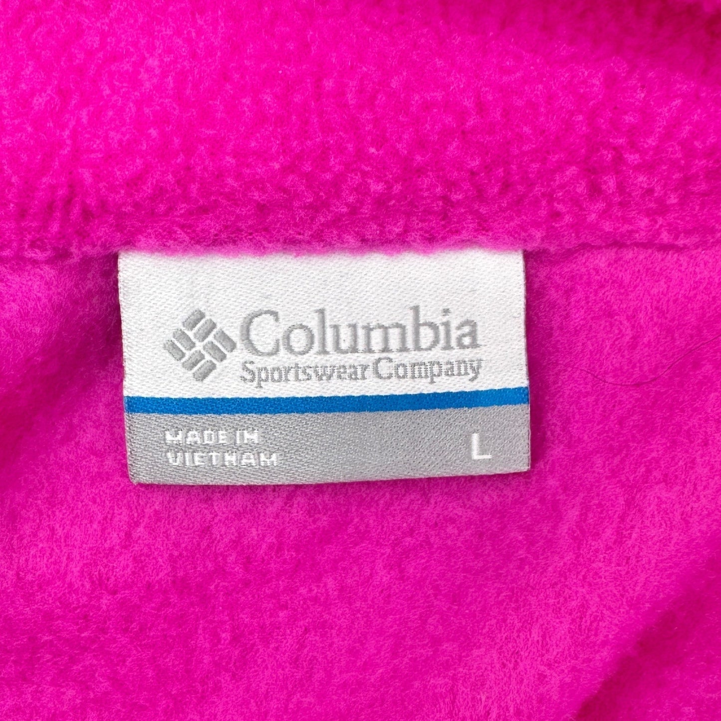 Columbia Fleece Jacket Womens L Pink Flamingo Full Zip Cozy Warm Polyester