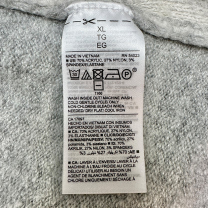Old Navy Sweater Womens XL Gray White Plaid LS Super Soft Acrylic/Nylon Blend