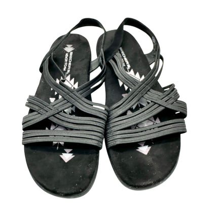 Skechers Womens Raggae Slim Sunnyside Black Strappy Sandals Size 10 Memory Foam