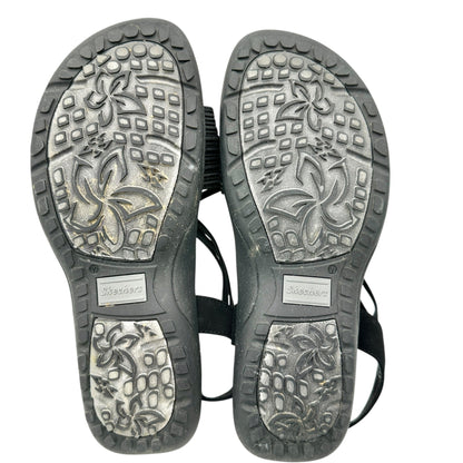 Skechers Womens Raggae Slim Sunnyside Black Strappy Sandals Size 10 Memory Foam