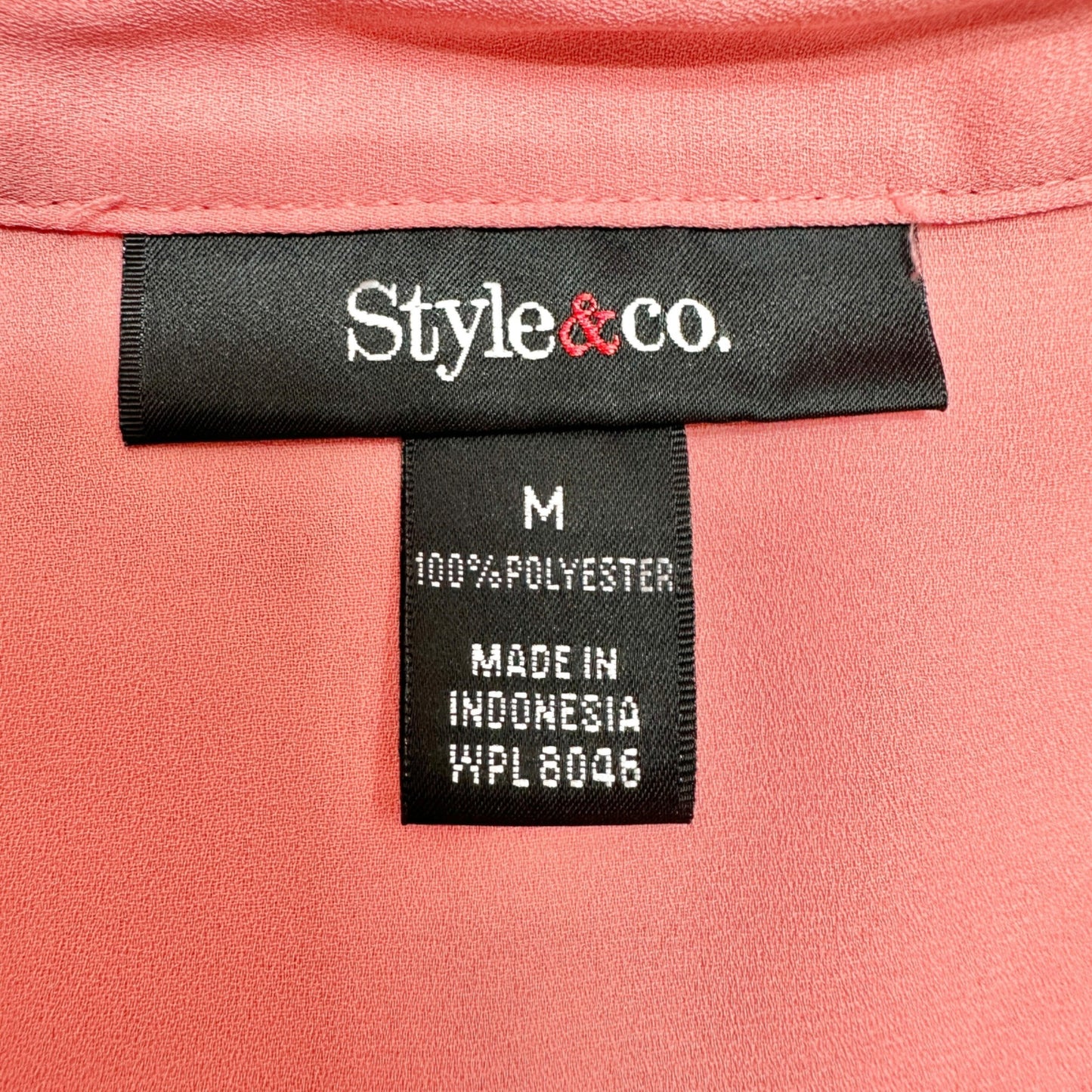 Womens Button Down Shirt Sz M Chest Pockets Long Roll Tab Sleeves by Style & Co