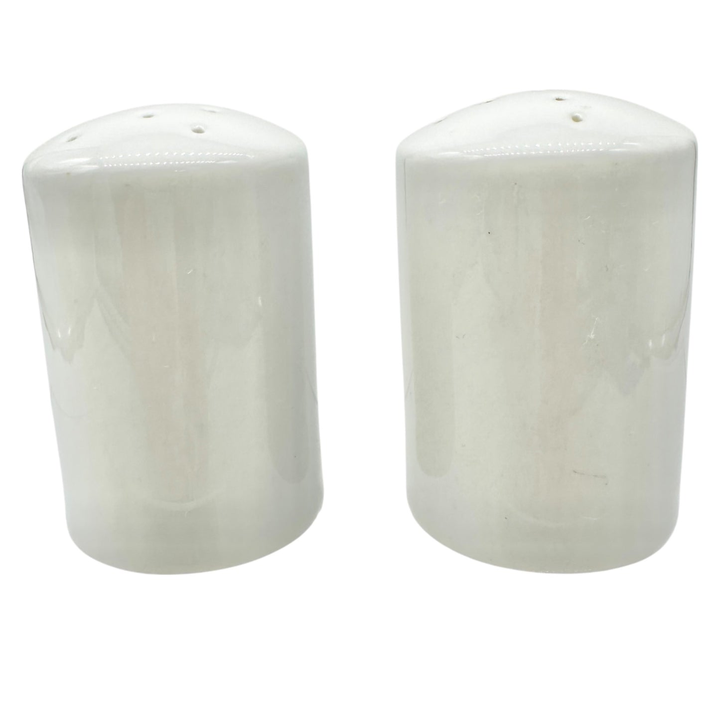 White Ceramic Salt and Pepper Shakers Made In Germany 2.5"H Elegant Simplicity