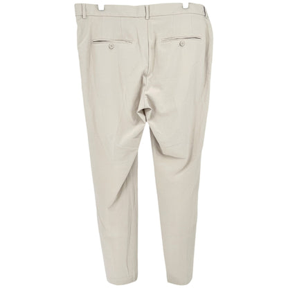 Mens Slim Fit Beige Dress Pants Size 38 Polyester Blend Classic Office Style H&M