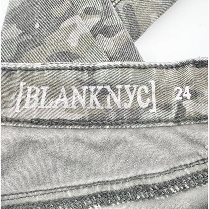 BlankNYC Pants Women's 24 in Olive Camo 5 Pocket Skinny Leg Low Rise Inseam 29"
