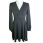 Express Small Long Sleeved Wrap Top Little Black Dress Flared Skirt EUC