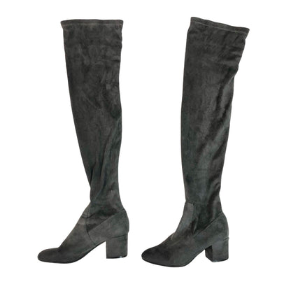 Steve Madden Isaac 6M Gray Suede Thigh High Boots
