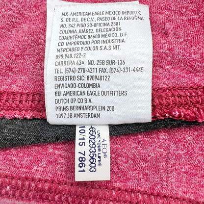 AEO Workout Leggings Small Tall Burgundy Black Hi Rise