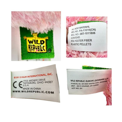 Wild Republic Stuffed Flamingo 17 x 10 Pink Plush