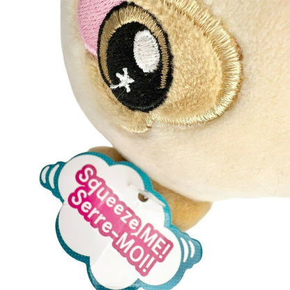 Squeezamals Dan the Dog Brown Puppy Plush Pink Cheeks 4" Stuffed Animal