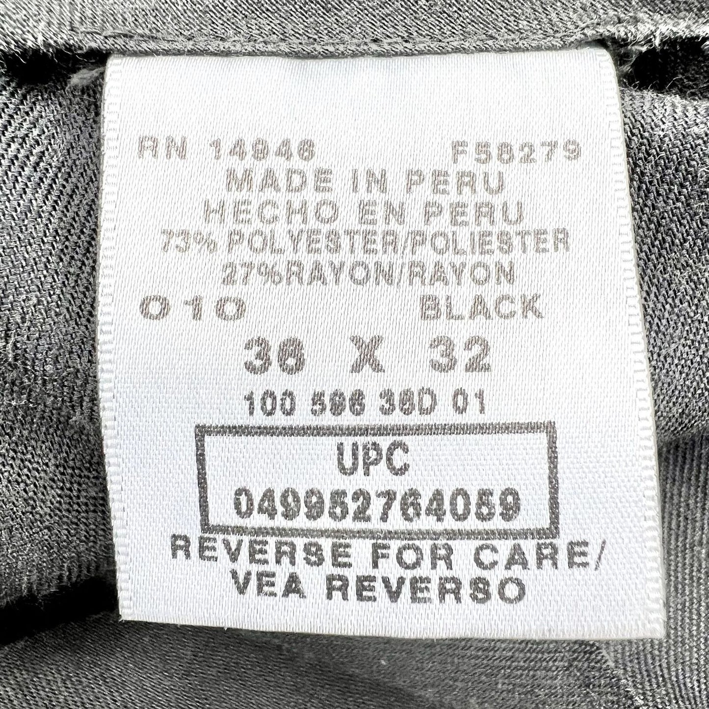 Studio by Bill Blass Pants Men's 36 x 32 Black Pleated Cuffed Button Zip Closure