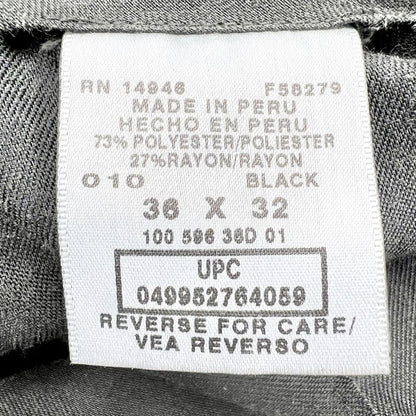 Studio by Bill Blass Pants Men's 36 x 32 Black Pleated Cuffed Button Zip Closure